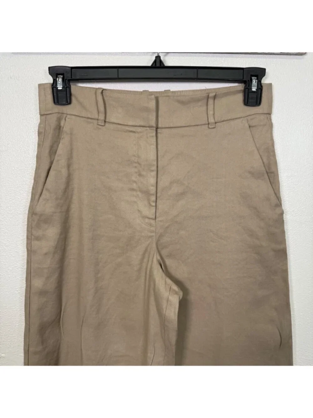 Everlane The Wide-Leg Pant in Stretch Linen Trench Coat Khaki Trousers Size 4